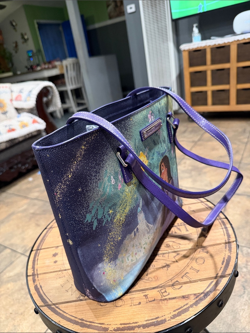 Dooney & Bourke Purple Illustrated Storybook Tote - Picture 3 of 6